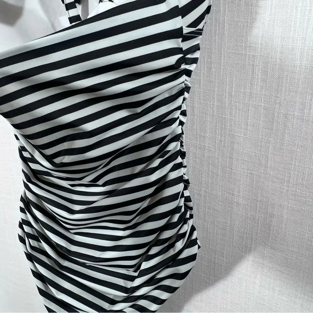 Victoria’s Secret Black & White Striped The Forever One Piece Swimsuit Size M - Picture 11 of 13